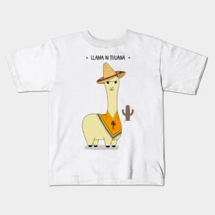 Cute Funny Llama in Tijuana Character Kids T-Shirt